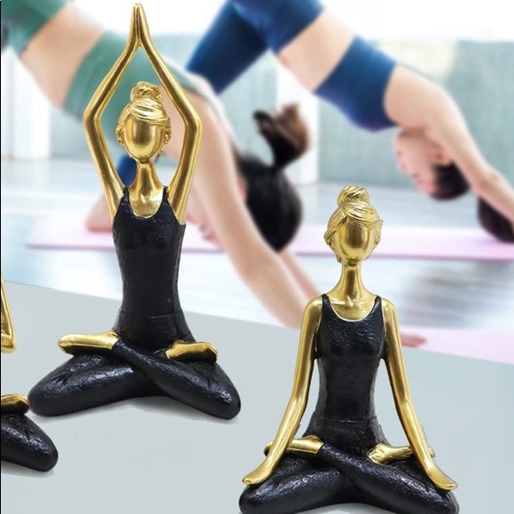 Large Meditation Yoga Pose Resin Statue Decor Set (8 and 10 in.) - Picture 8 of 9